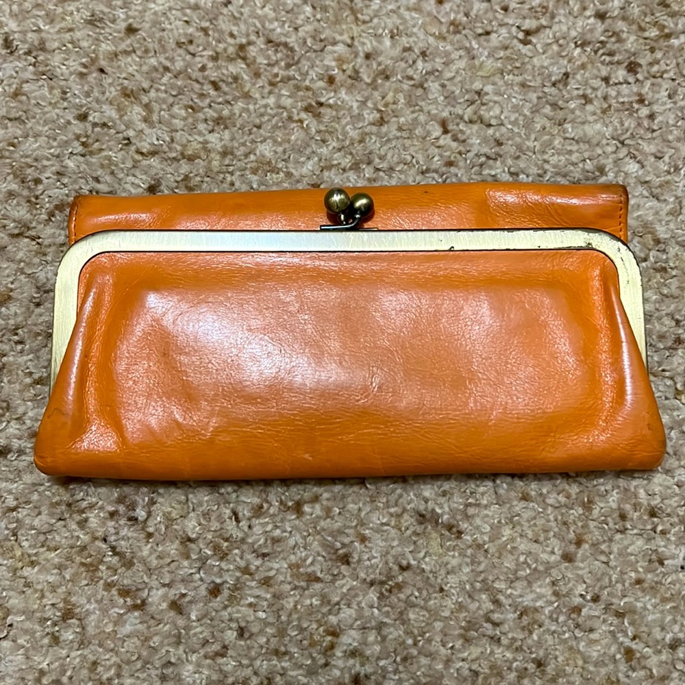 Hobo International Orange Leather Wallet